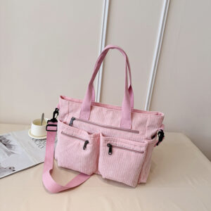 Korean Style Simple Large Capacity Fashion Corduroy Shoulder Bag